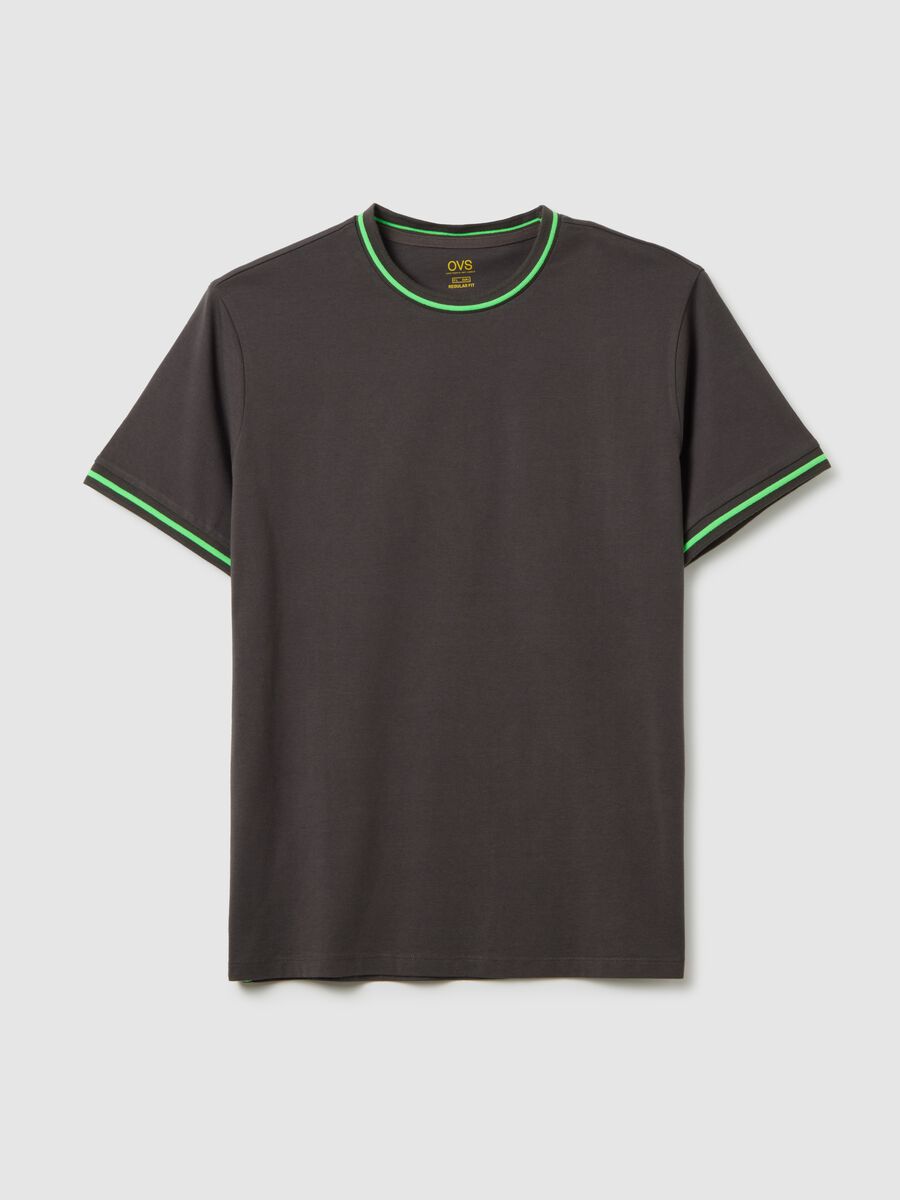Men's grey regular fit pure cotton t-shirt_4