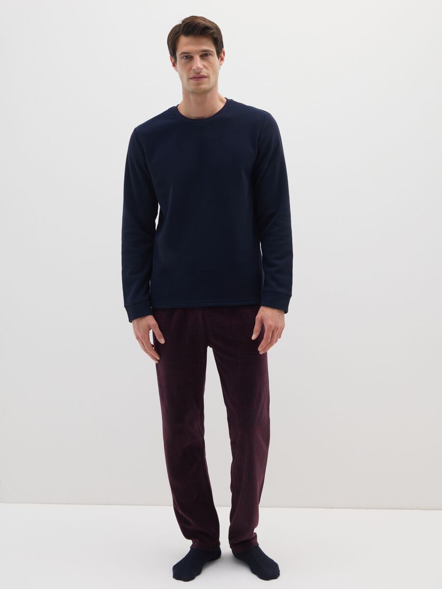 Regular fit blue fleece pyjamas_0