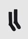 Black elastic bamboo long socks_0