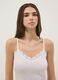 Canottiera in modal elasticizzato bianca regular fit con pizzo_2