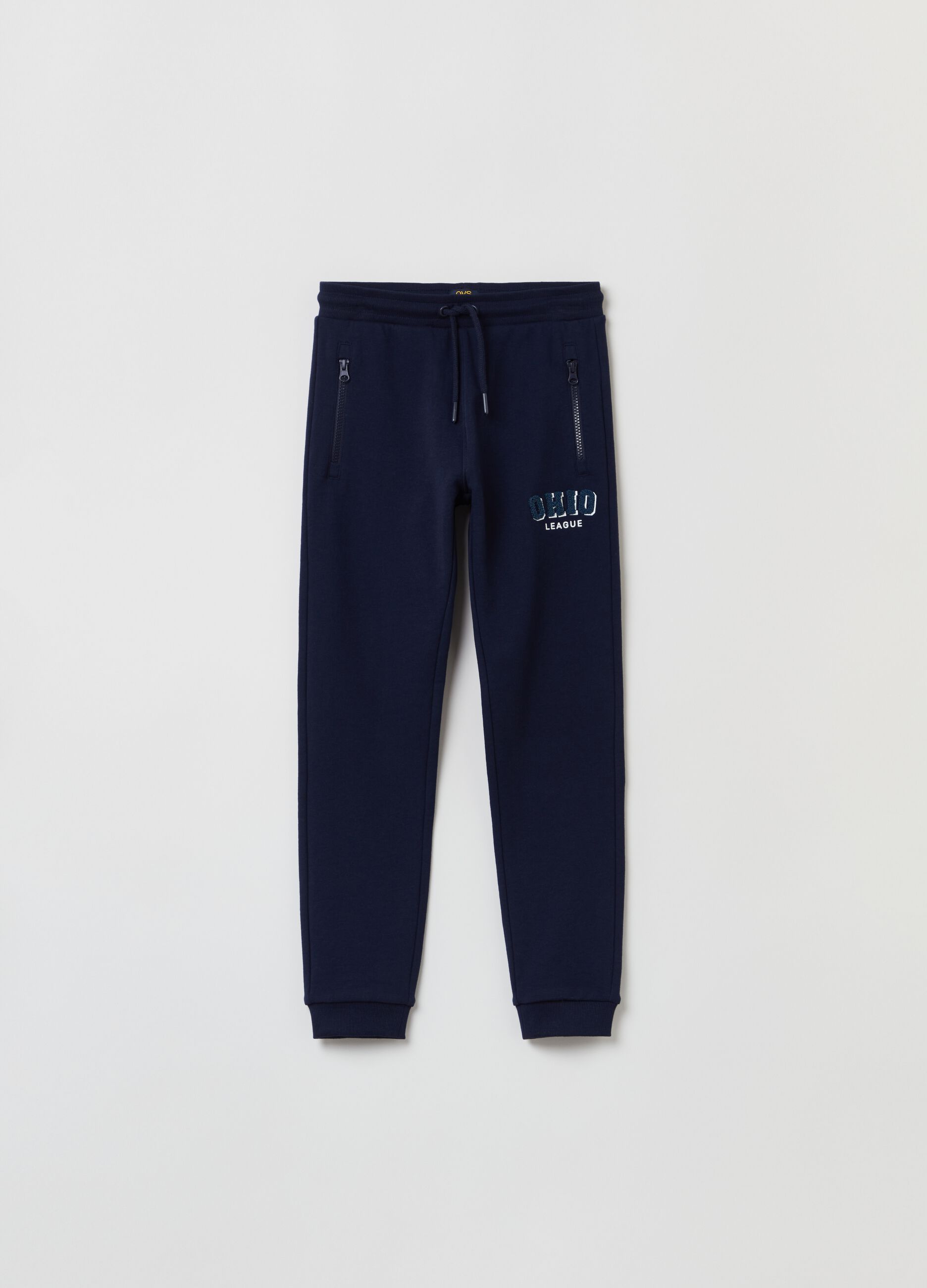 Fleece joggers with application and print