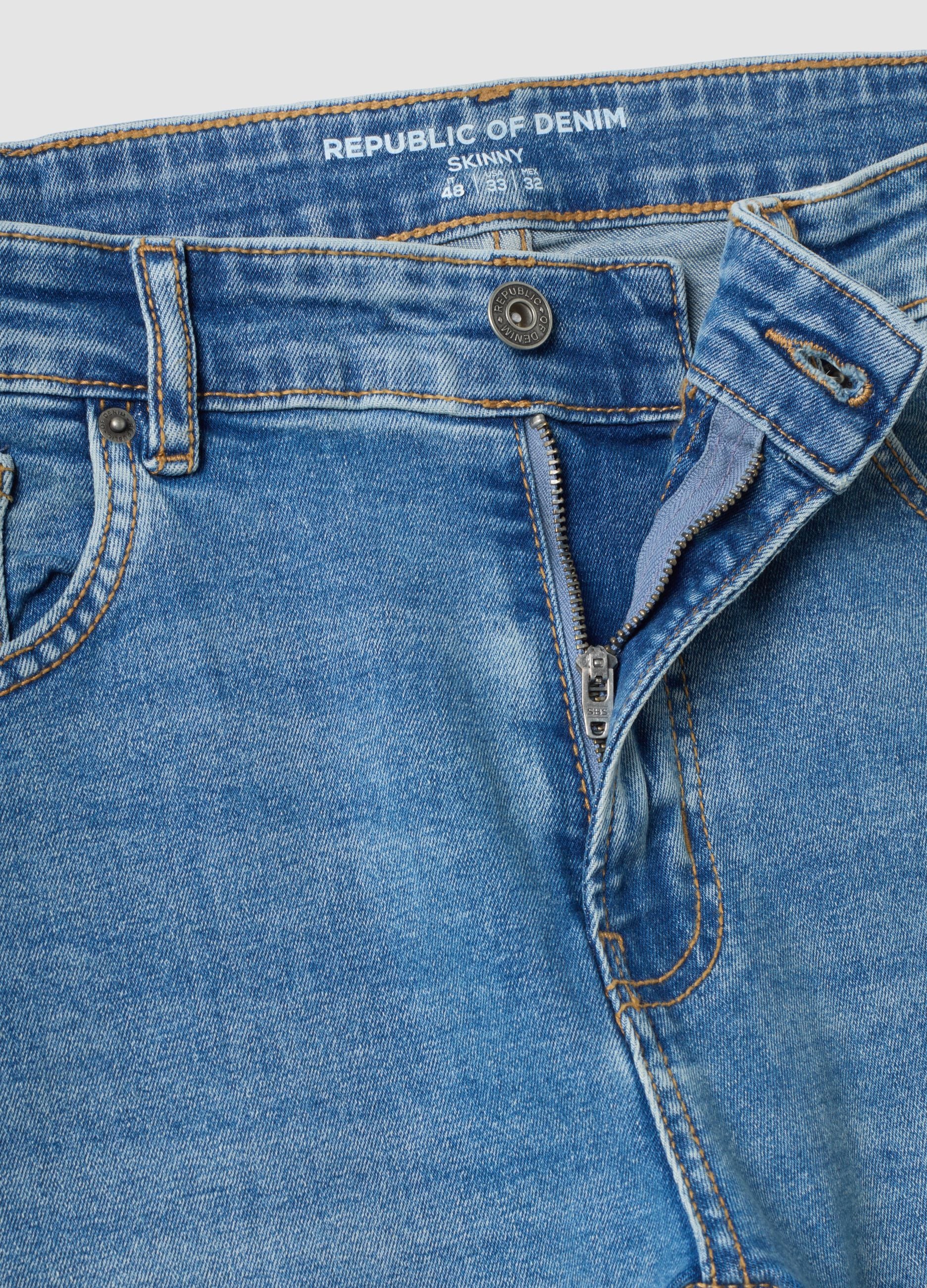 Light blue stretch-cotton skinny-fit denim jeans