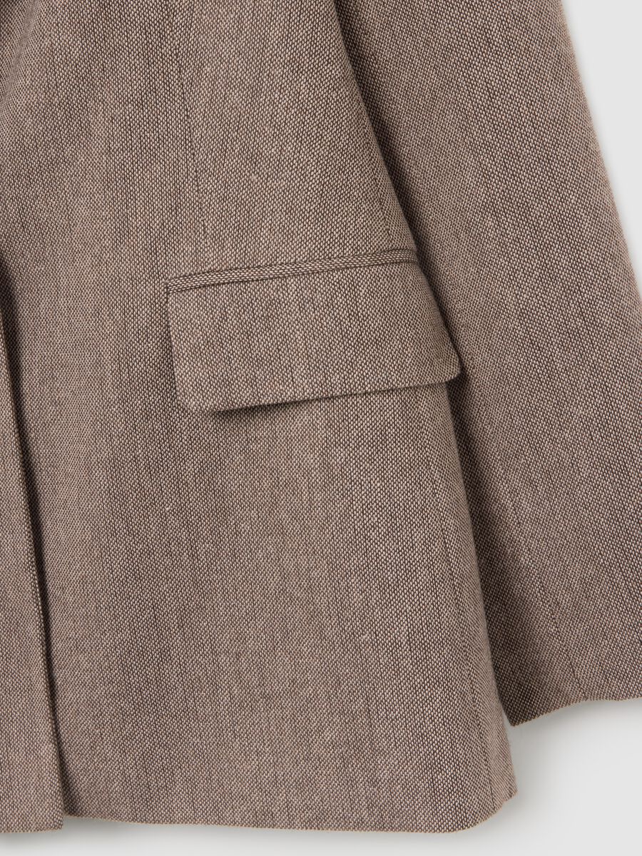 Brown wool blend and polyester blazer_5