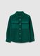 Oversized fit green pure cotton children's shirt_0