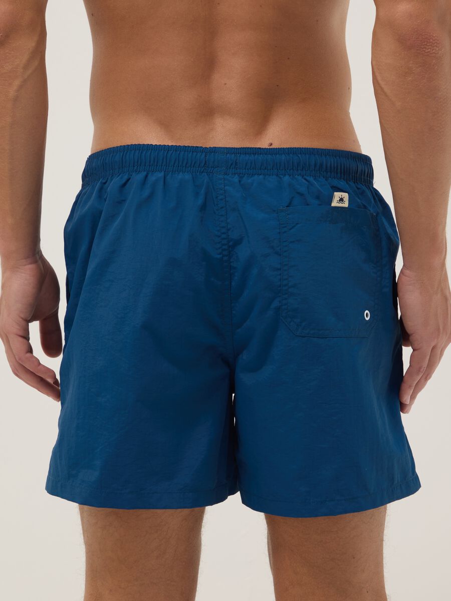 Blue regular-fit swim shorts with drawstring_2