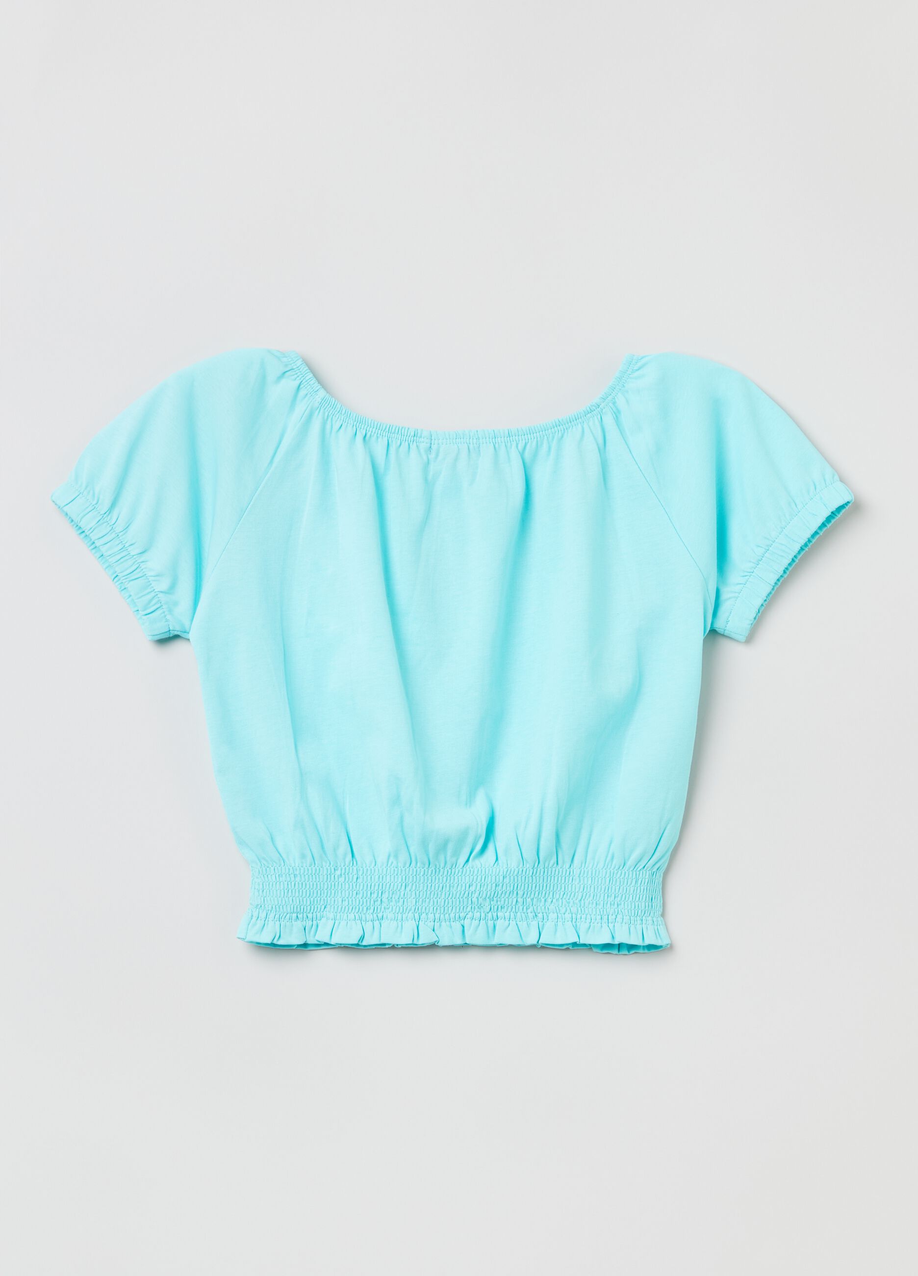 T-shirt in cotone con base elasticata _1
