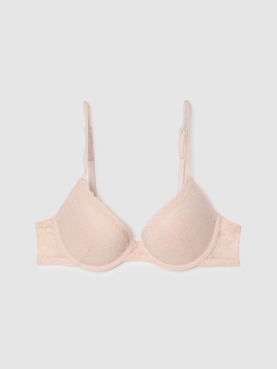 Pink Lace Padded Bra_4