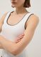 White stretch cotton tank top with contrast detailing, regular fit_3