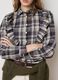 Multicolour pure cotton checked shirt with ruffles_3