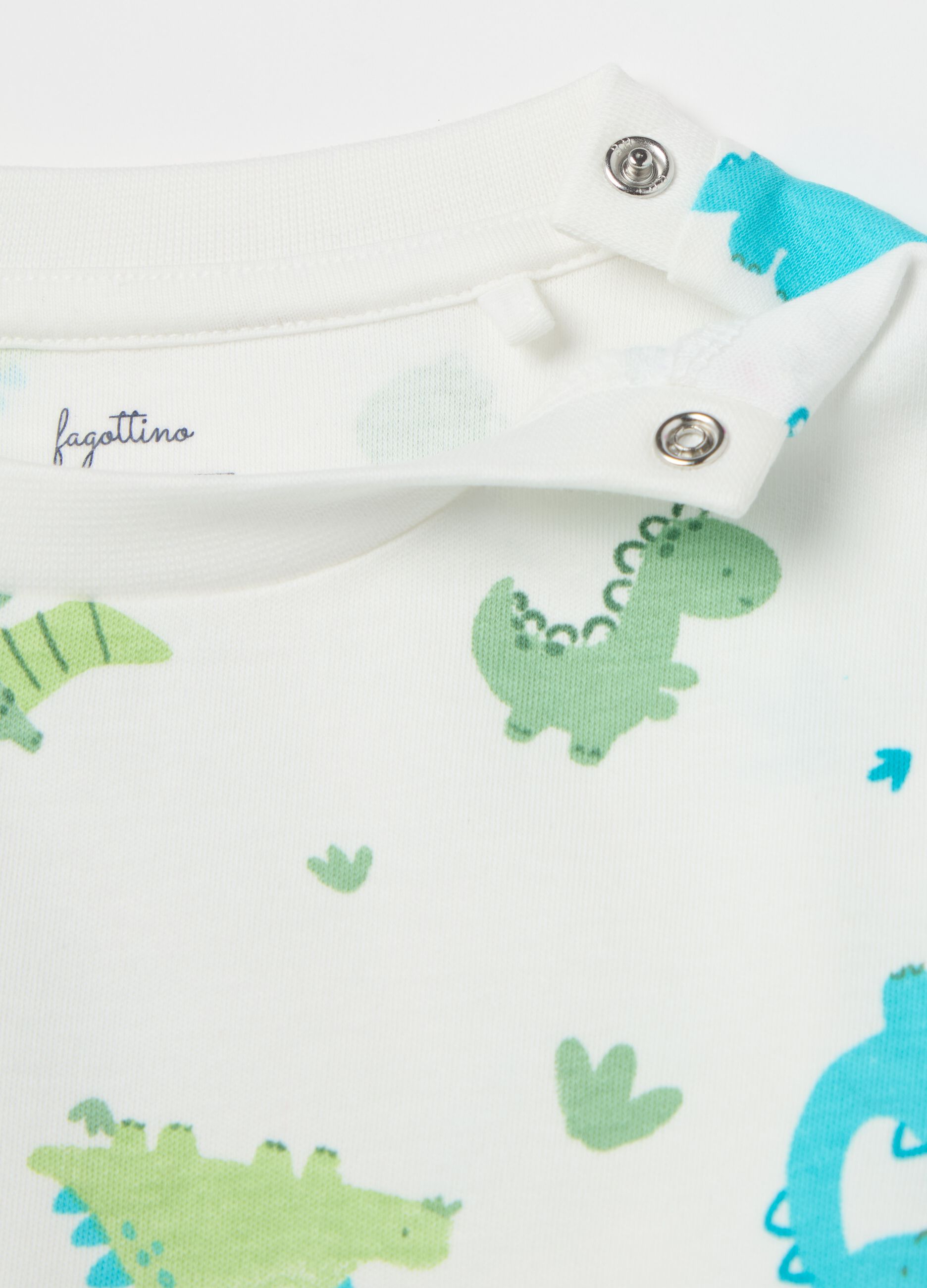 Cotton pyjamas with dinosaur print