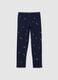 Girls' stretchy blue cotton leggings_0
