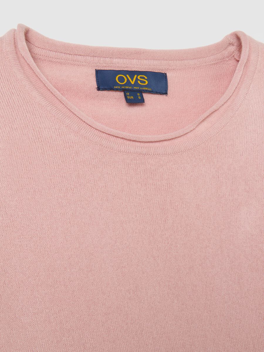 Maglione rosa lungo in jersey_5