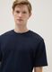 Blue pure cotton short sleeve relaxed fit T-shirt_4