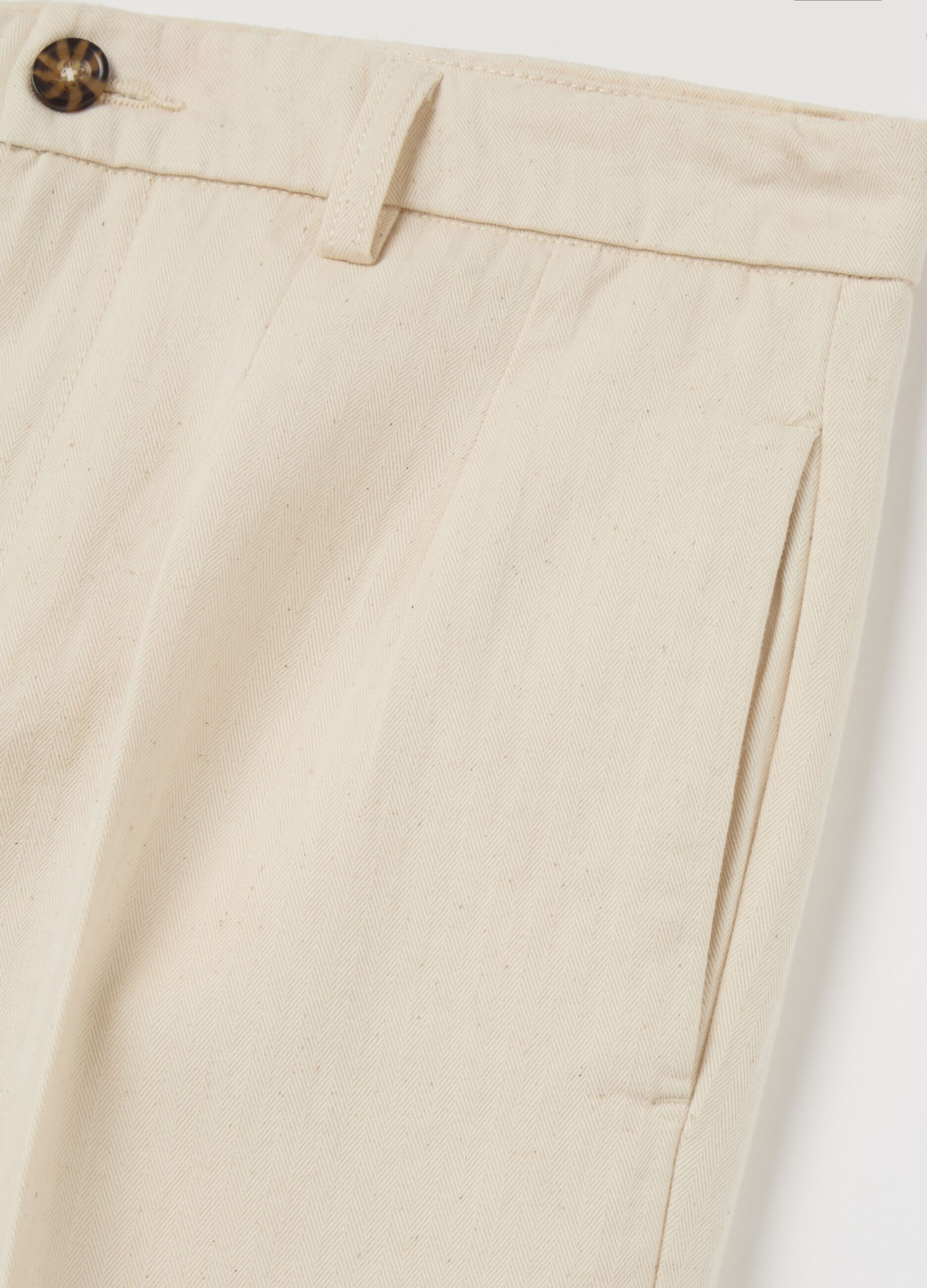 Pinstriped chino trousers with darts
