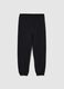 Boys' black cotton blend joggers regular fit_4