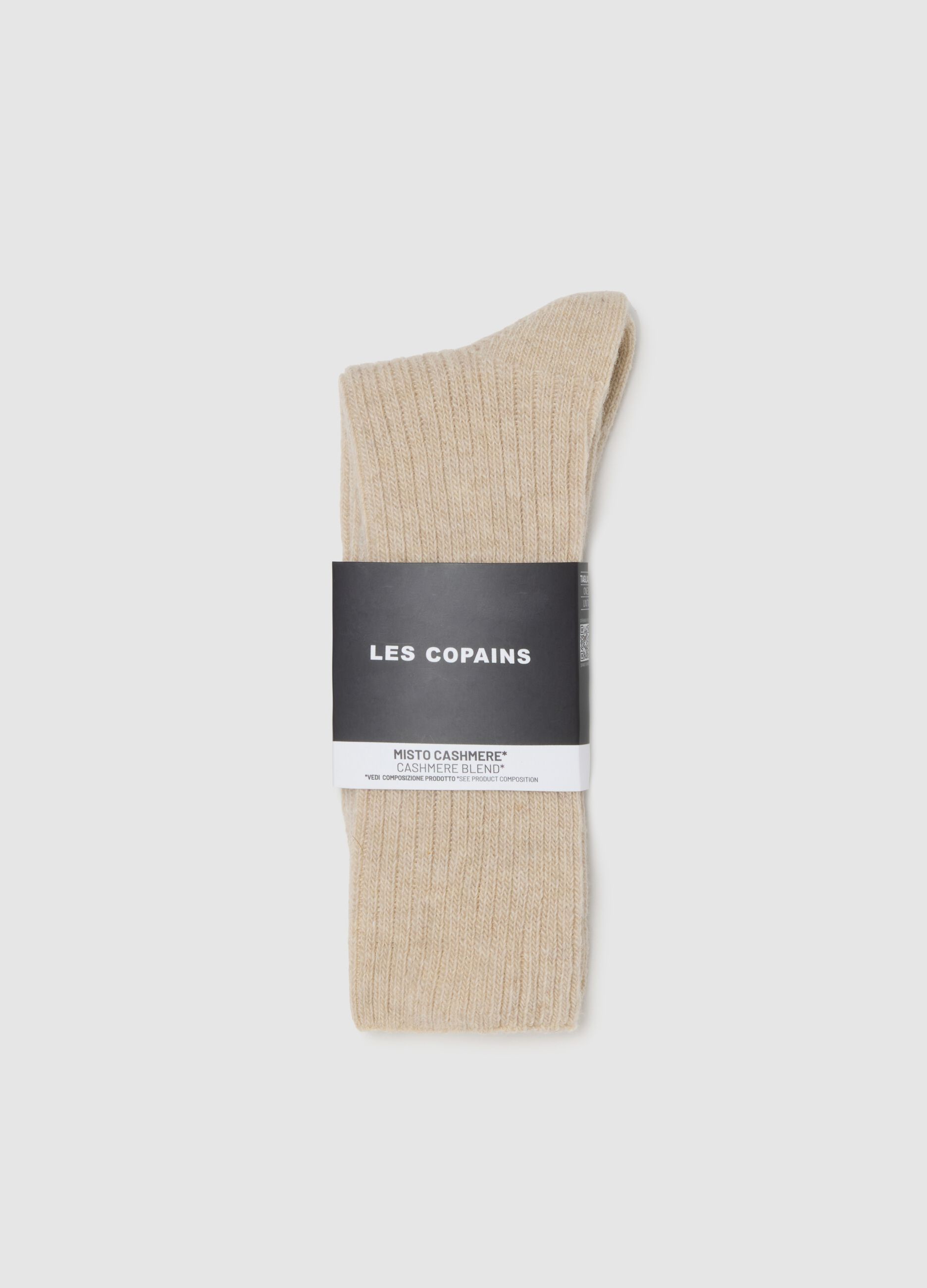 Elasticated Long Beige Socks