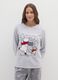 Grey regular fit Christmas pyjamas with print_1
