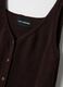 Brown cotton blend regular fit tank top with buttons_1