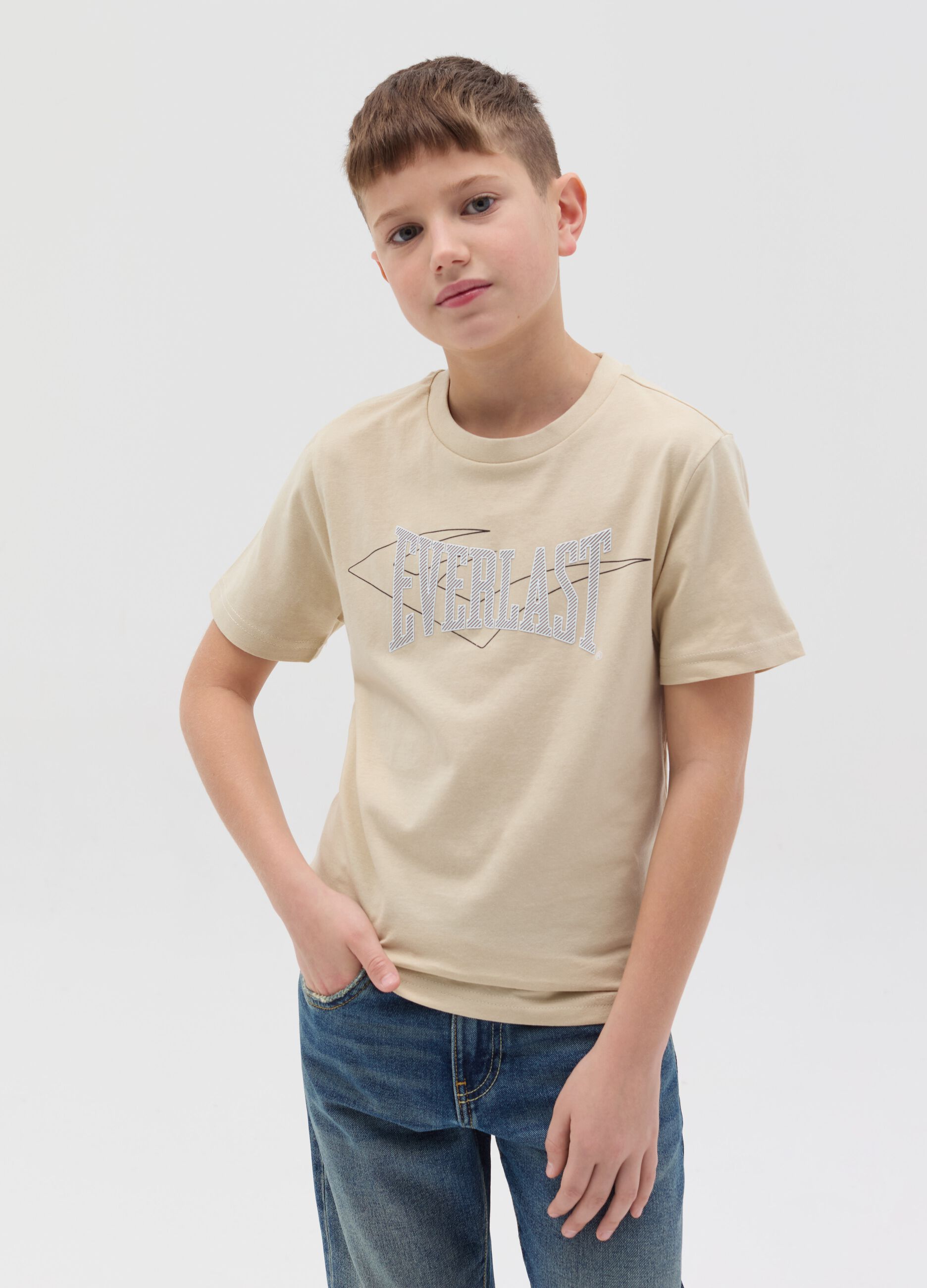 Cotton T-shirt with logo print