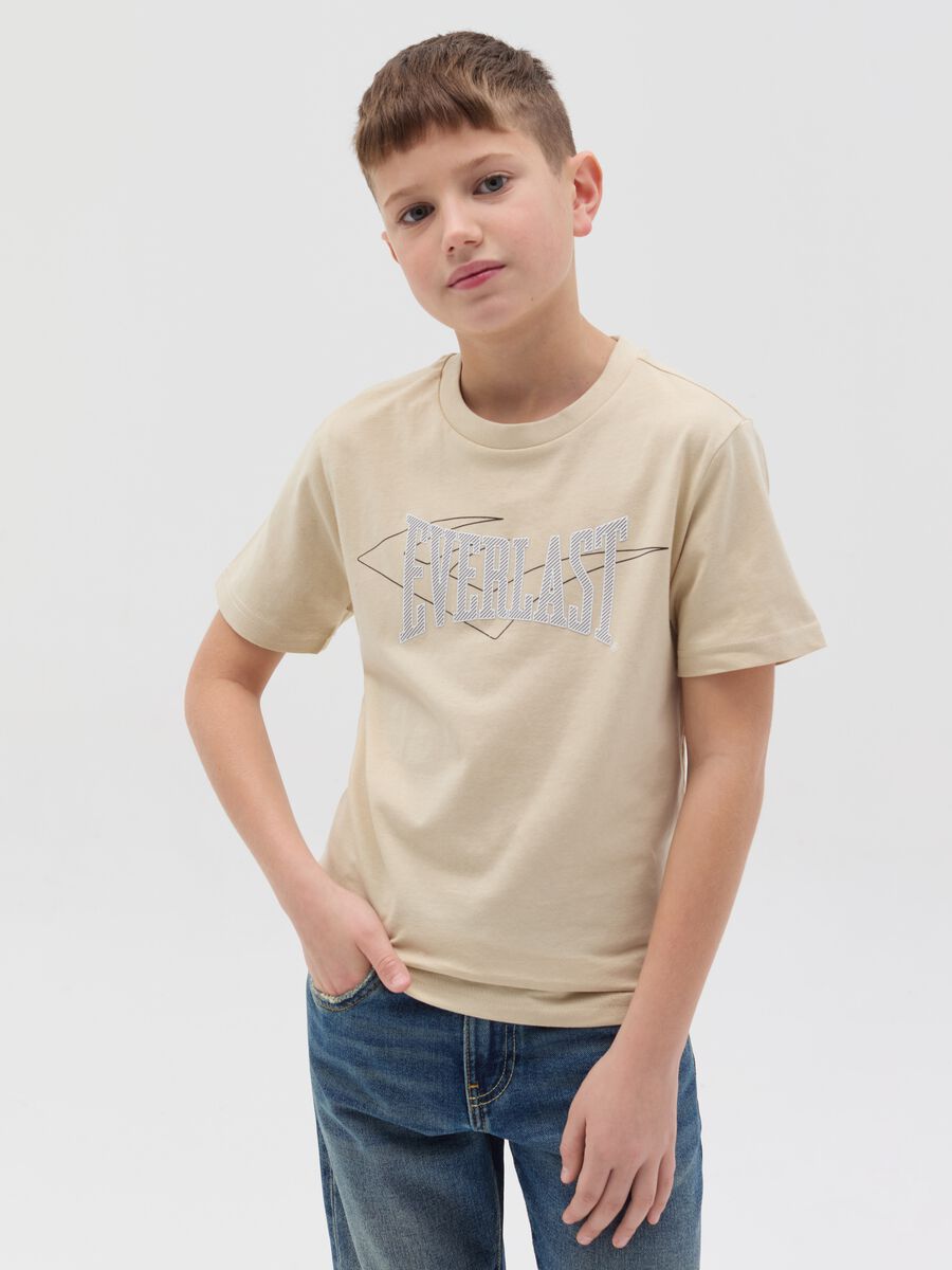 T-shirt in cotone con stampa logo_0