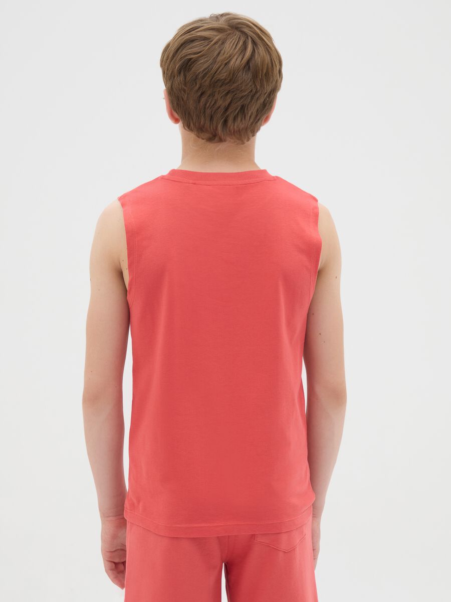 Boy's Red Regular Fit Pure Cotton Vest_1