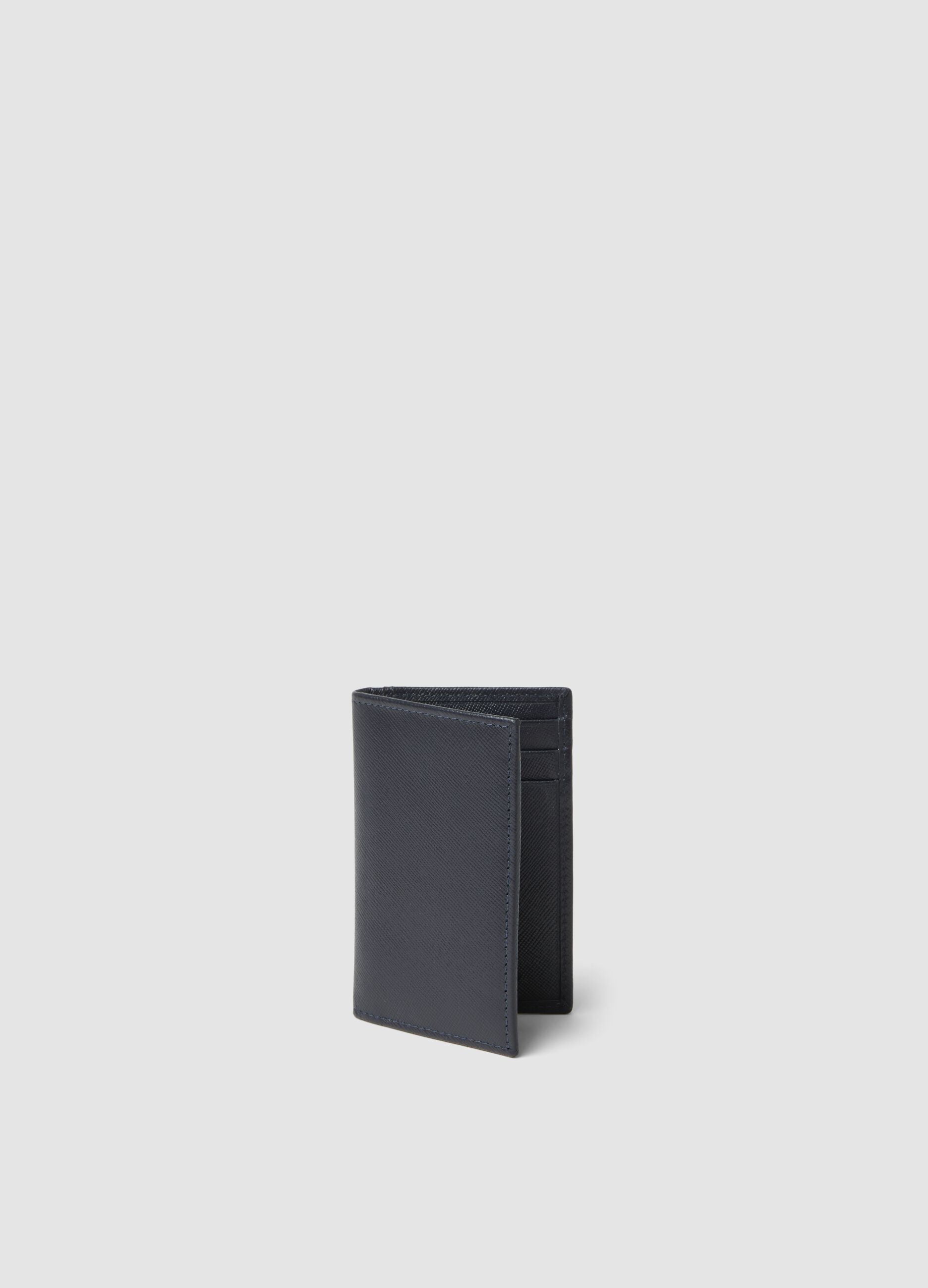 Blue genuine leather wallet
