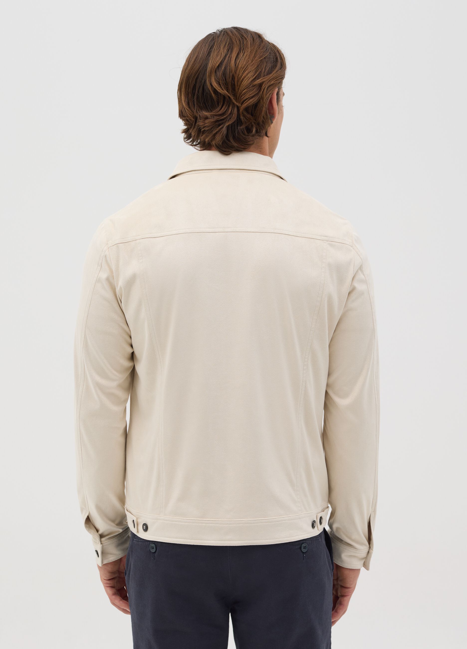 Beige suede shacket