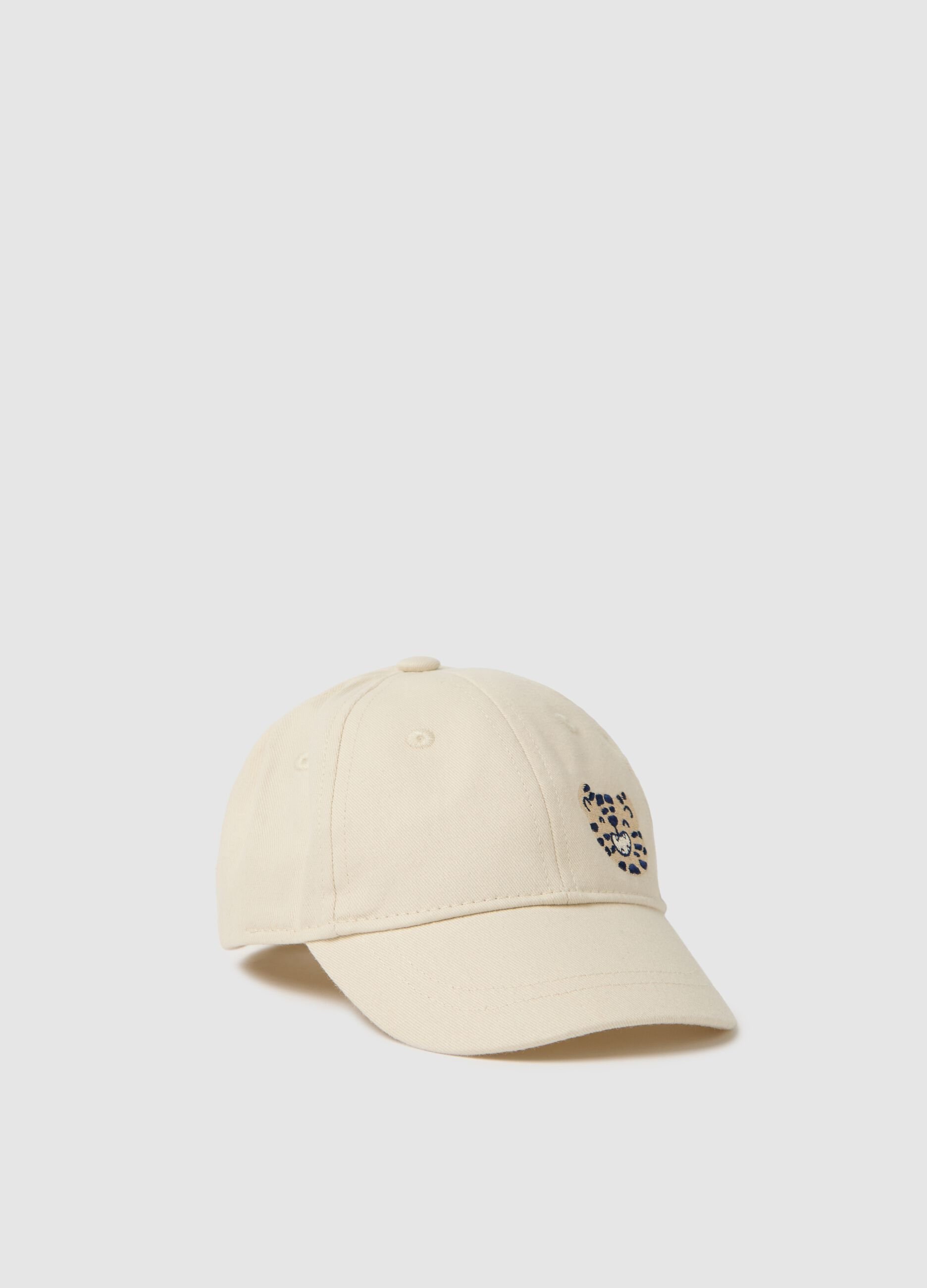 White baseball cap with embroidery