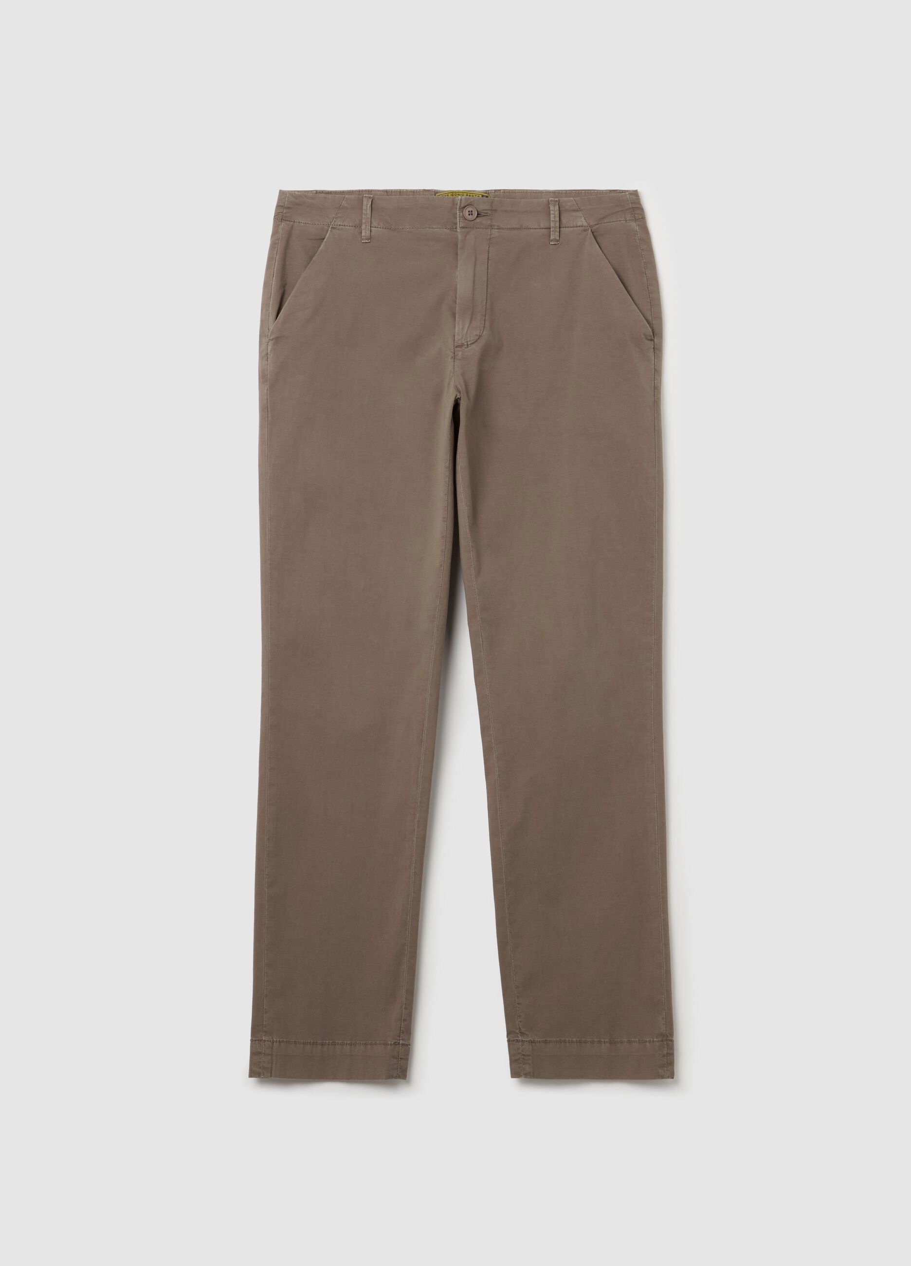 Stretch cotton chino trousers