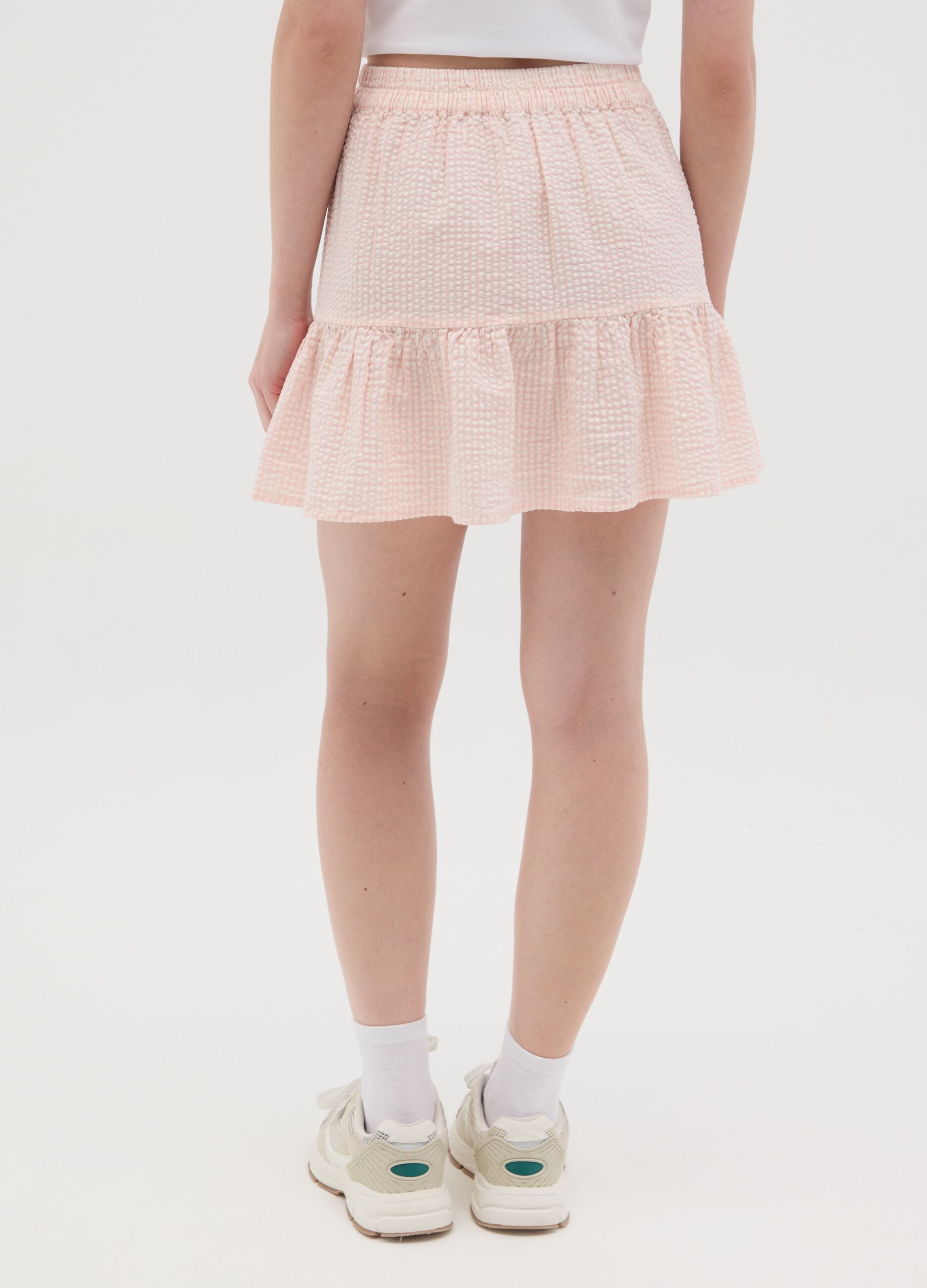 Pink Seersucker Skirt Milk+Hero