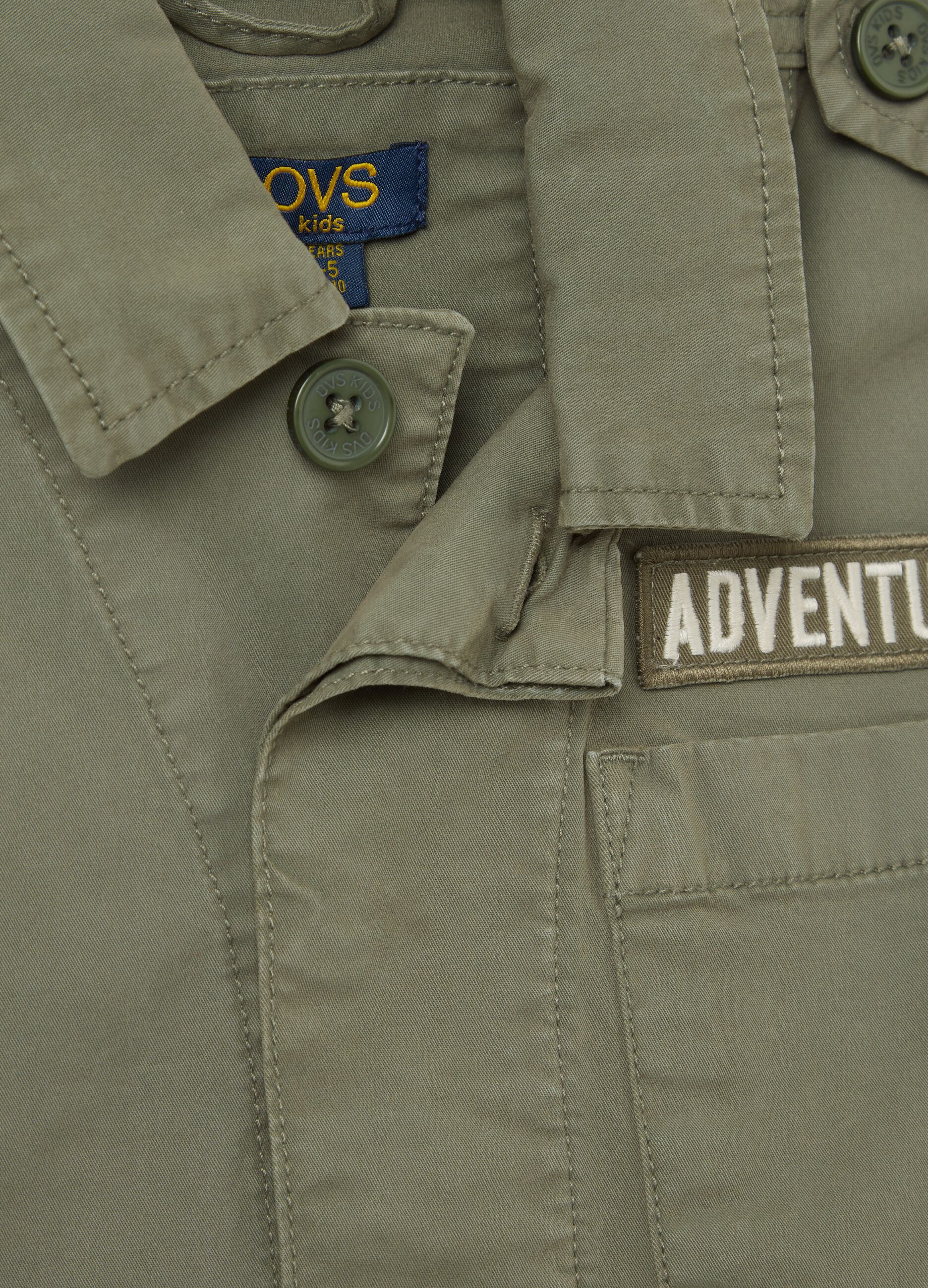 Cotton safari jacket with patch
