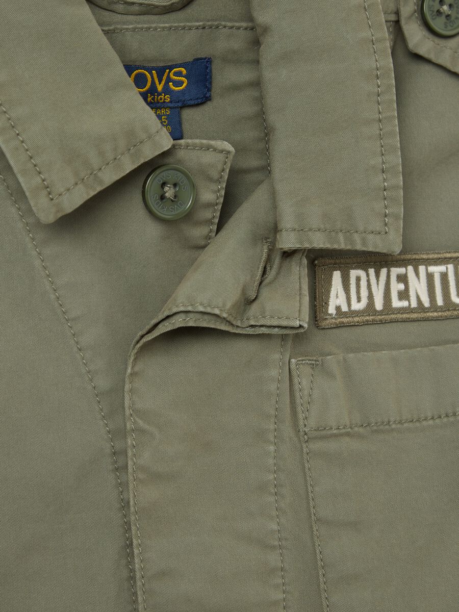 Cotton safari jacket with patch_3