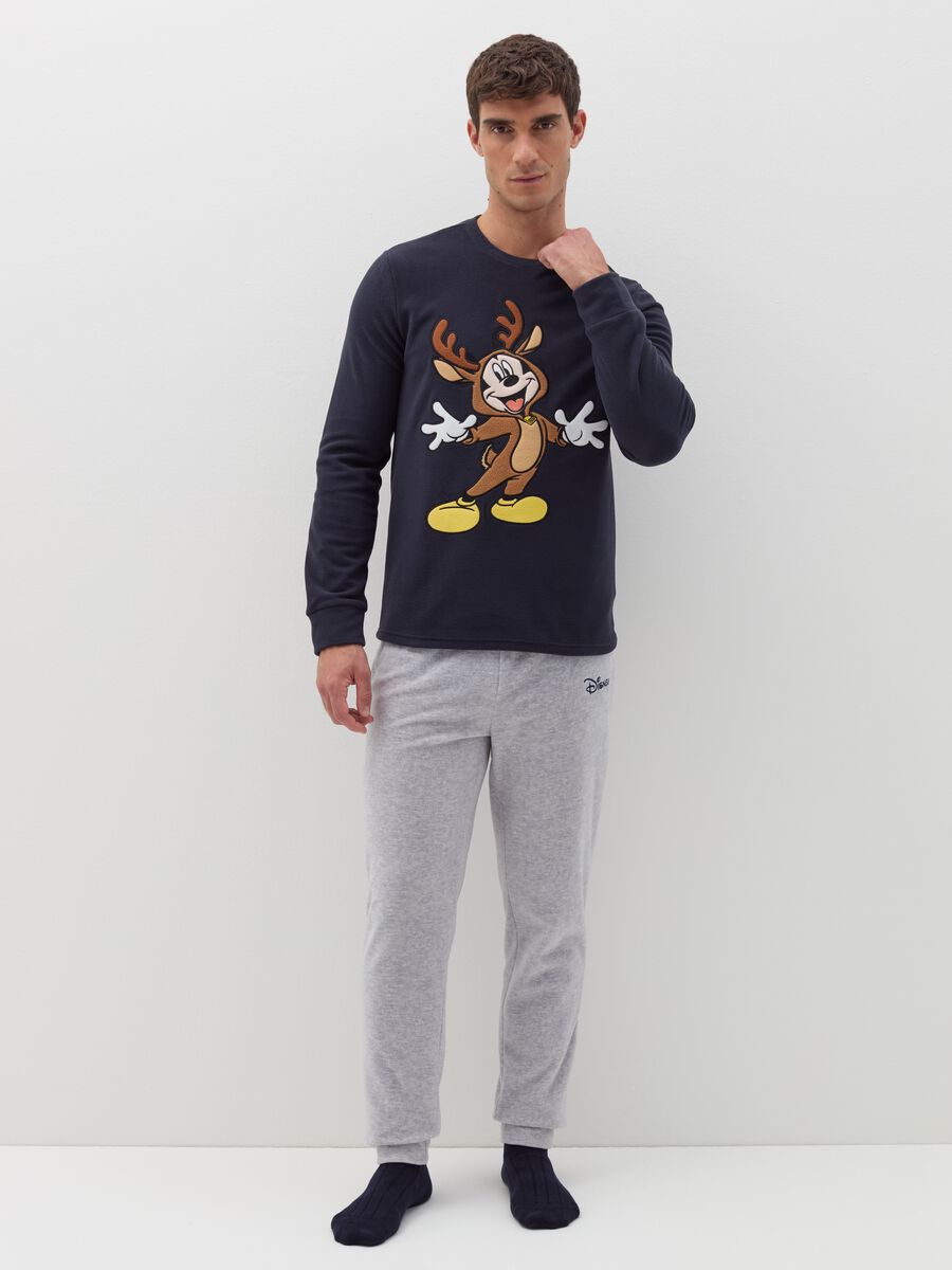 Fleece pyjamas with embroidered Mickey Mouse_0