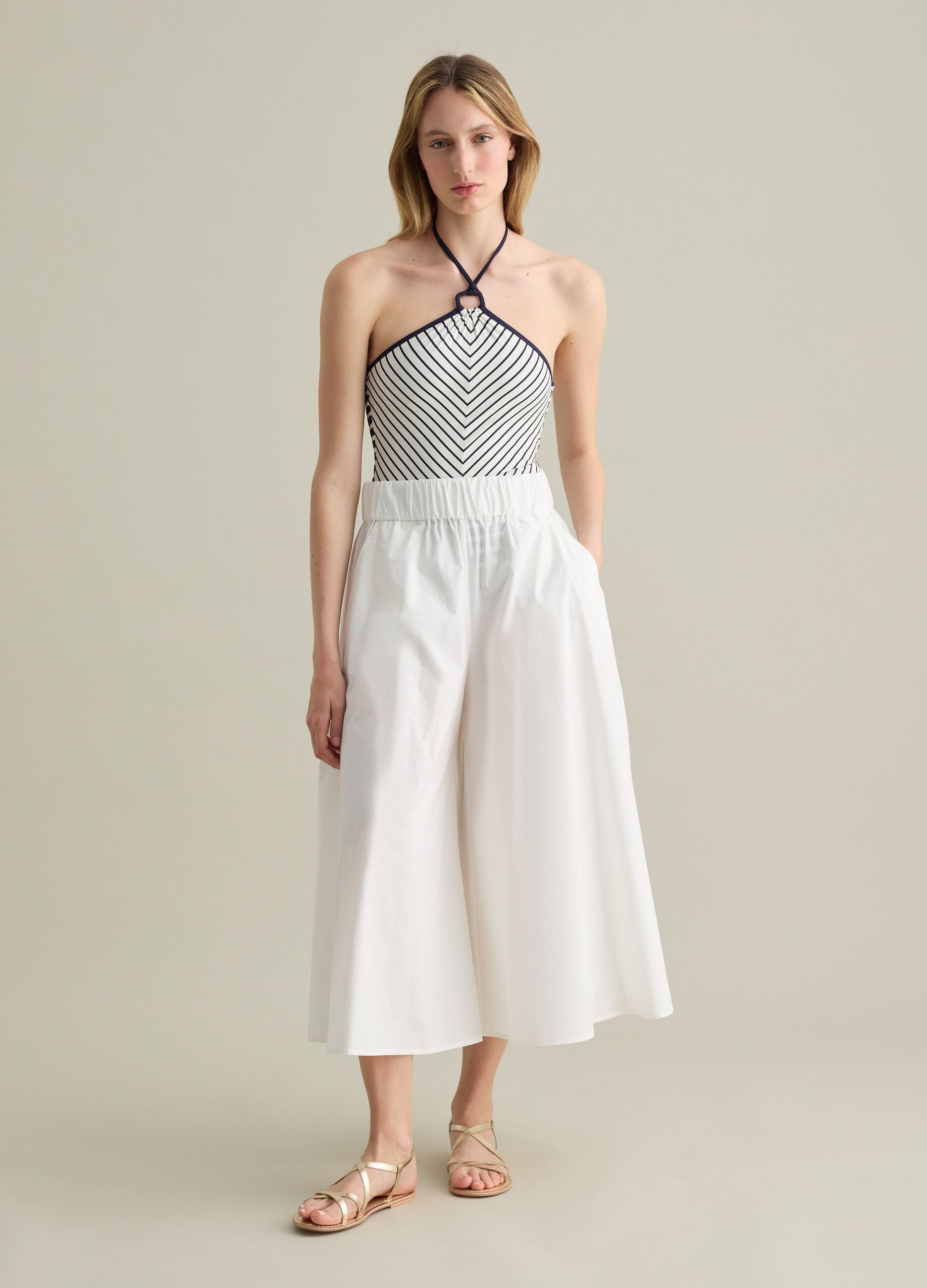 Costume intero da donna in tessuto elasticizzato bicolor