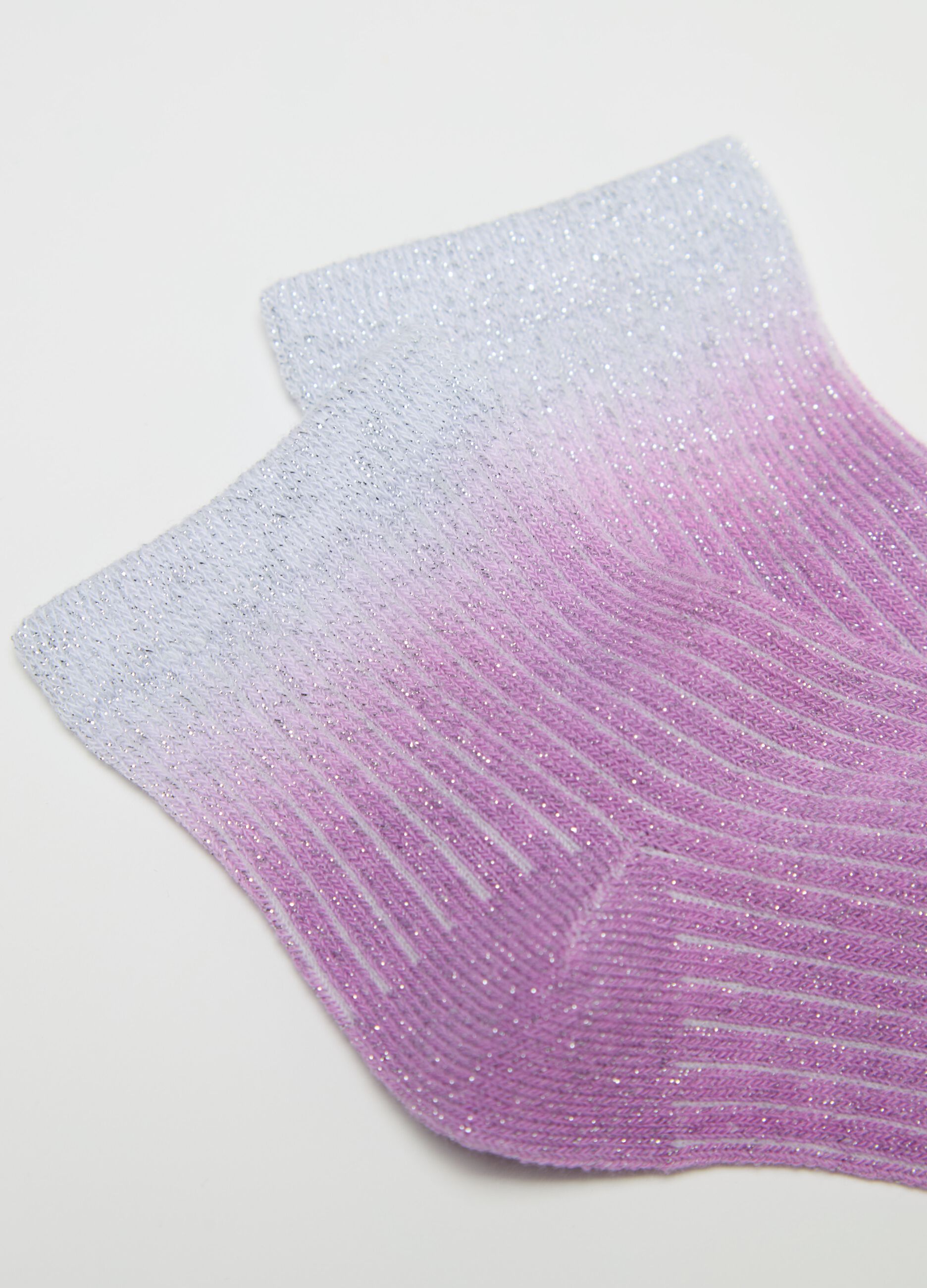 Two-pack ribbed socks with lurex