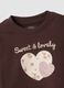 Brown 100% cotton sweatshirt with front print_3