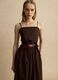 Sleeveless dress in pure brown cotton regular fit_1