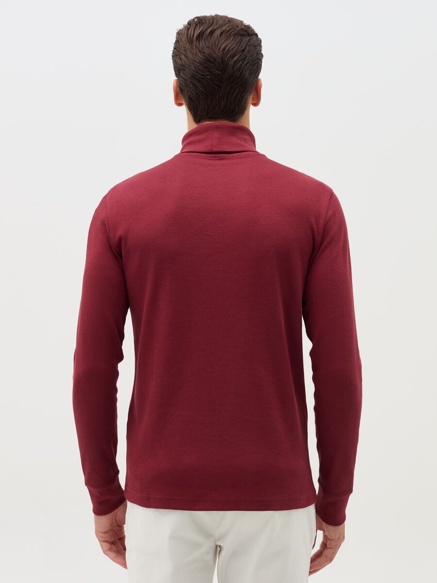 Interlock cotton T-shirt with high neck_2