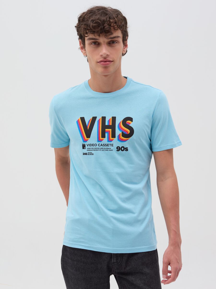 T-shirt with vintage video cassette print_0