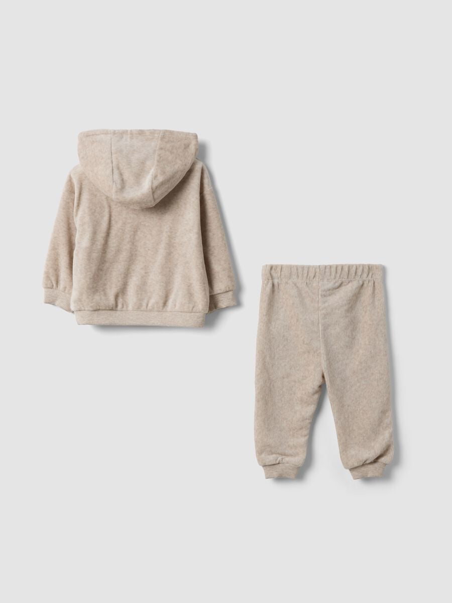 Completo velour beige melange in misto cotone_1