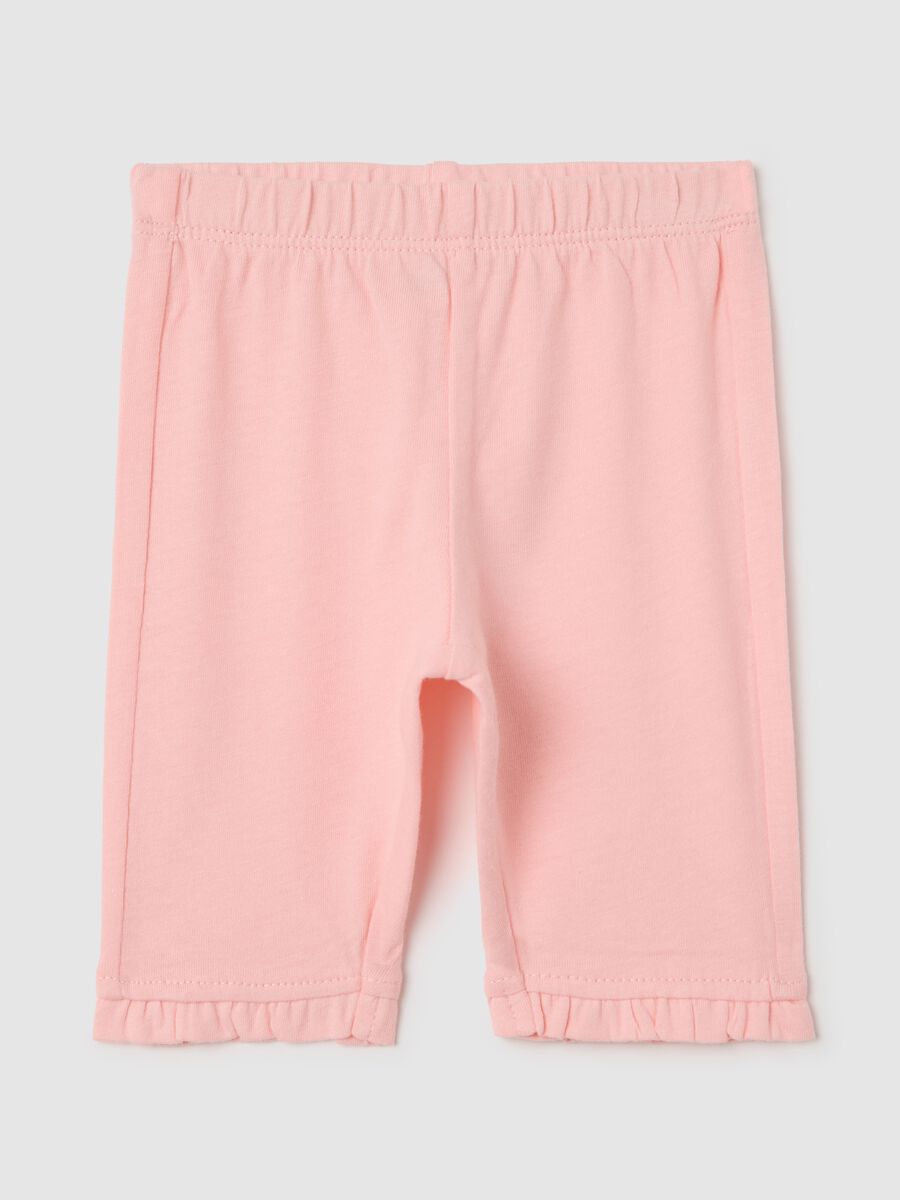 Pink three-quarter leggings in cotton_0