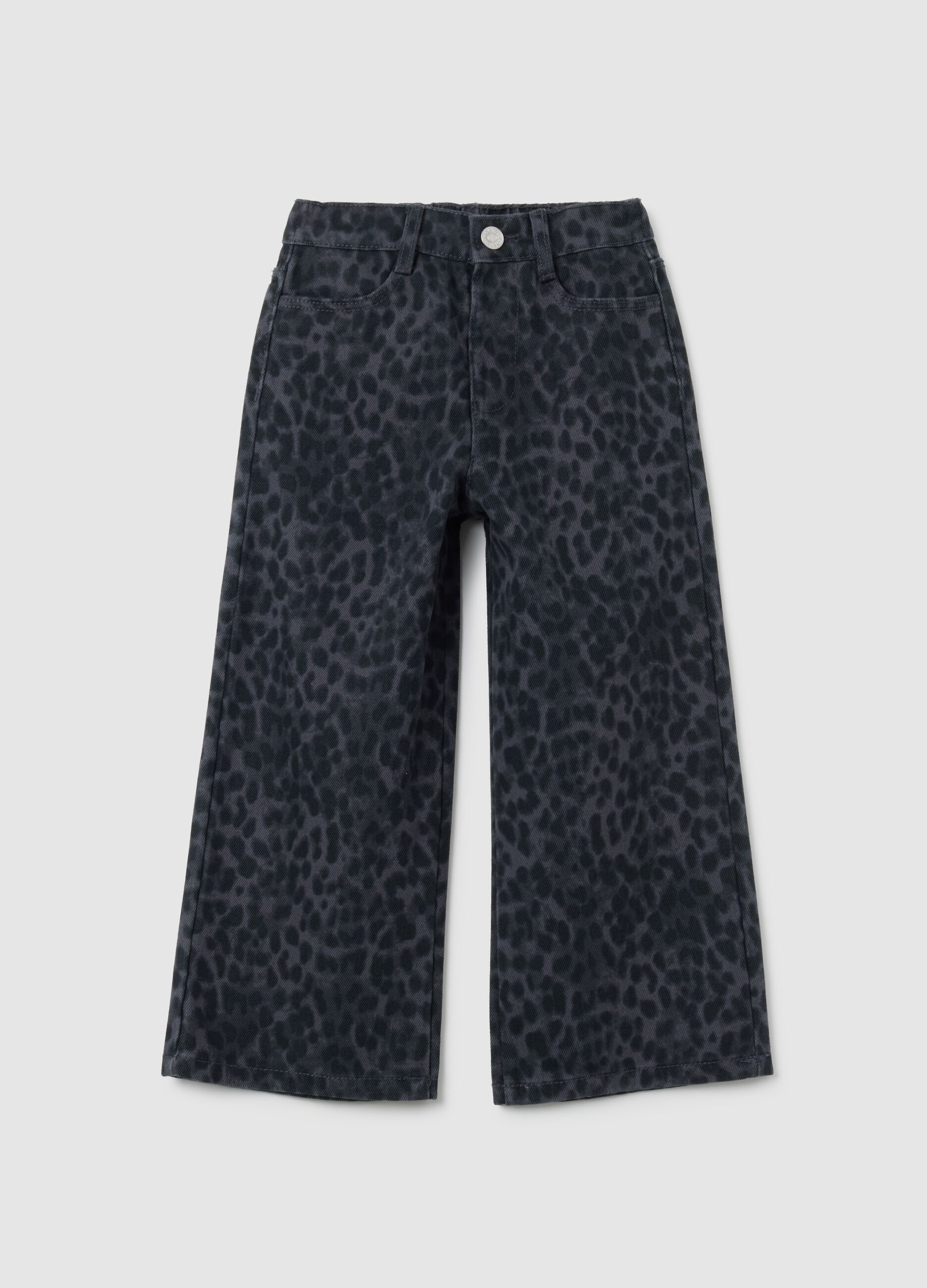Pantaloni da bambina in puro cotone multicolor cropped