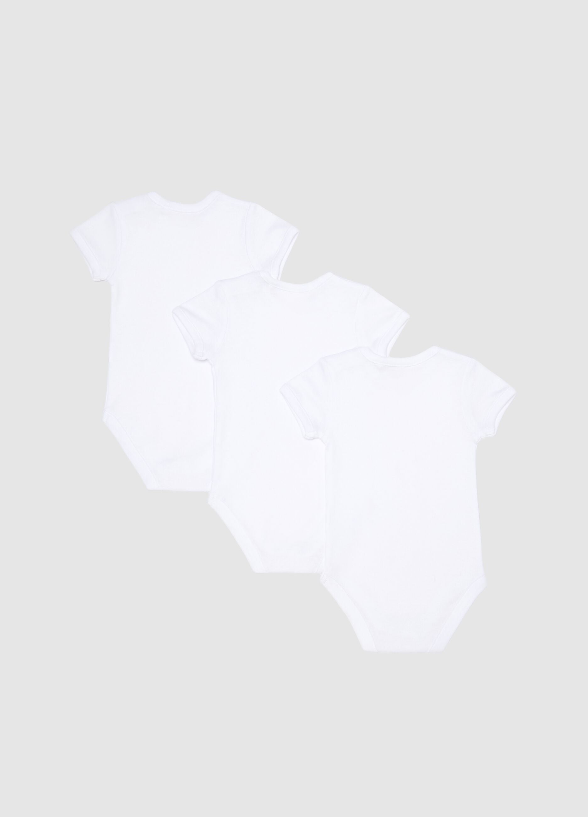 Newborn White Bodysuit Tripack in Pure Organic Cotton