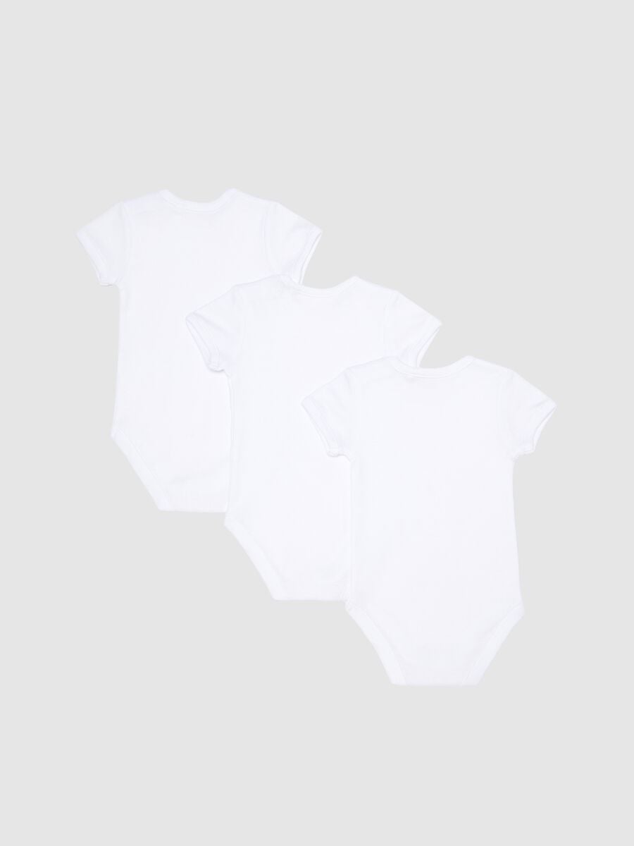 Newborn White Bodysuit Tripack in Pure Organic Cotton_1