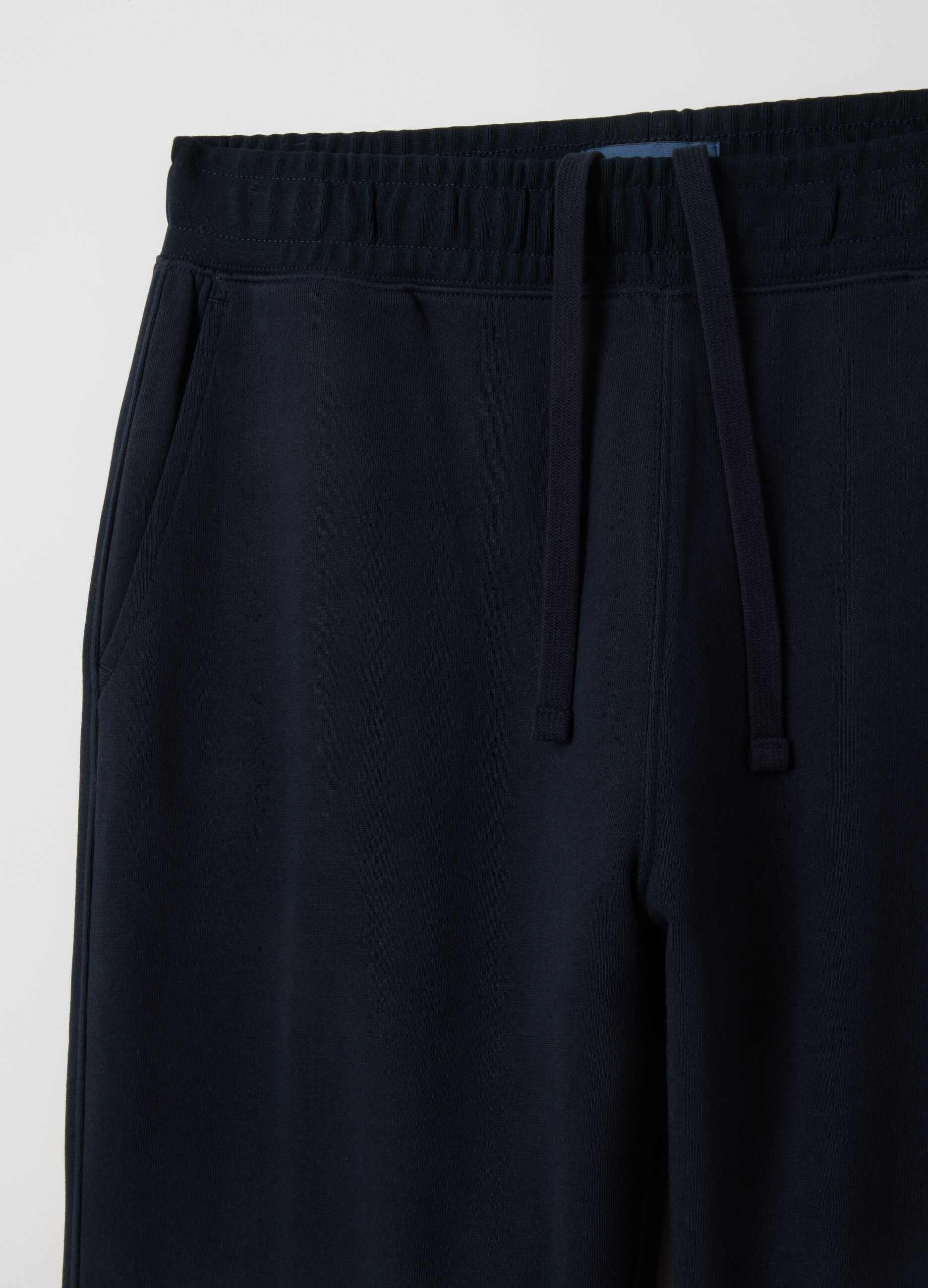 Black pure cotton trousers with oversized fit