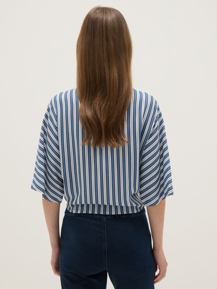 Camicia in pura viscosa a righe multicolor regular fit_2