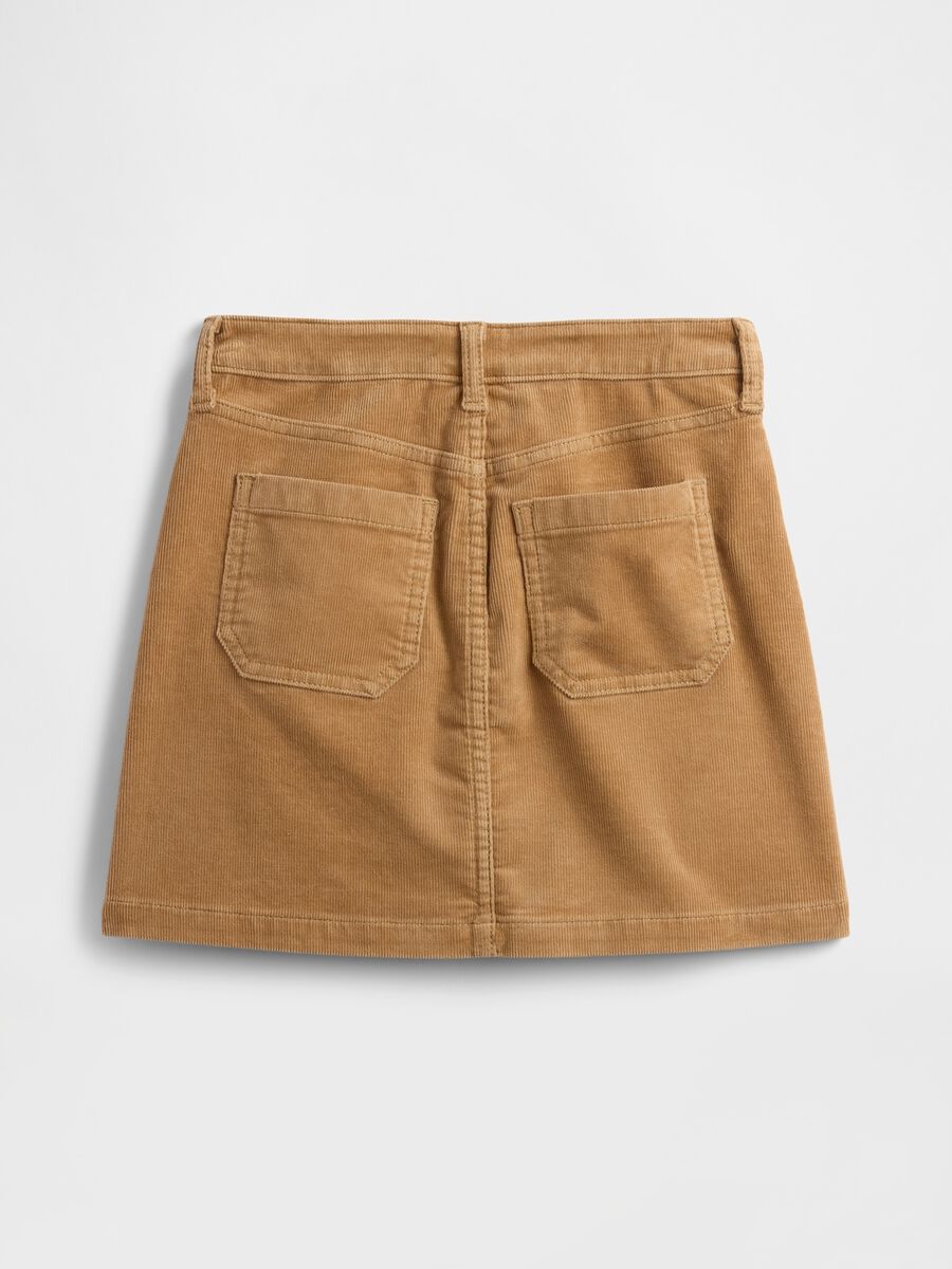 Gonna marrone in cotone elasticizzato_1