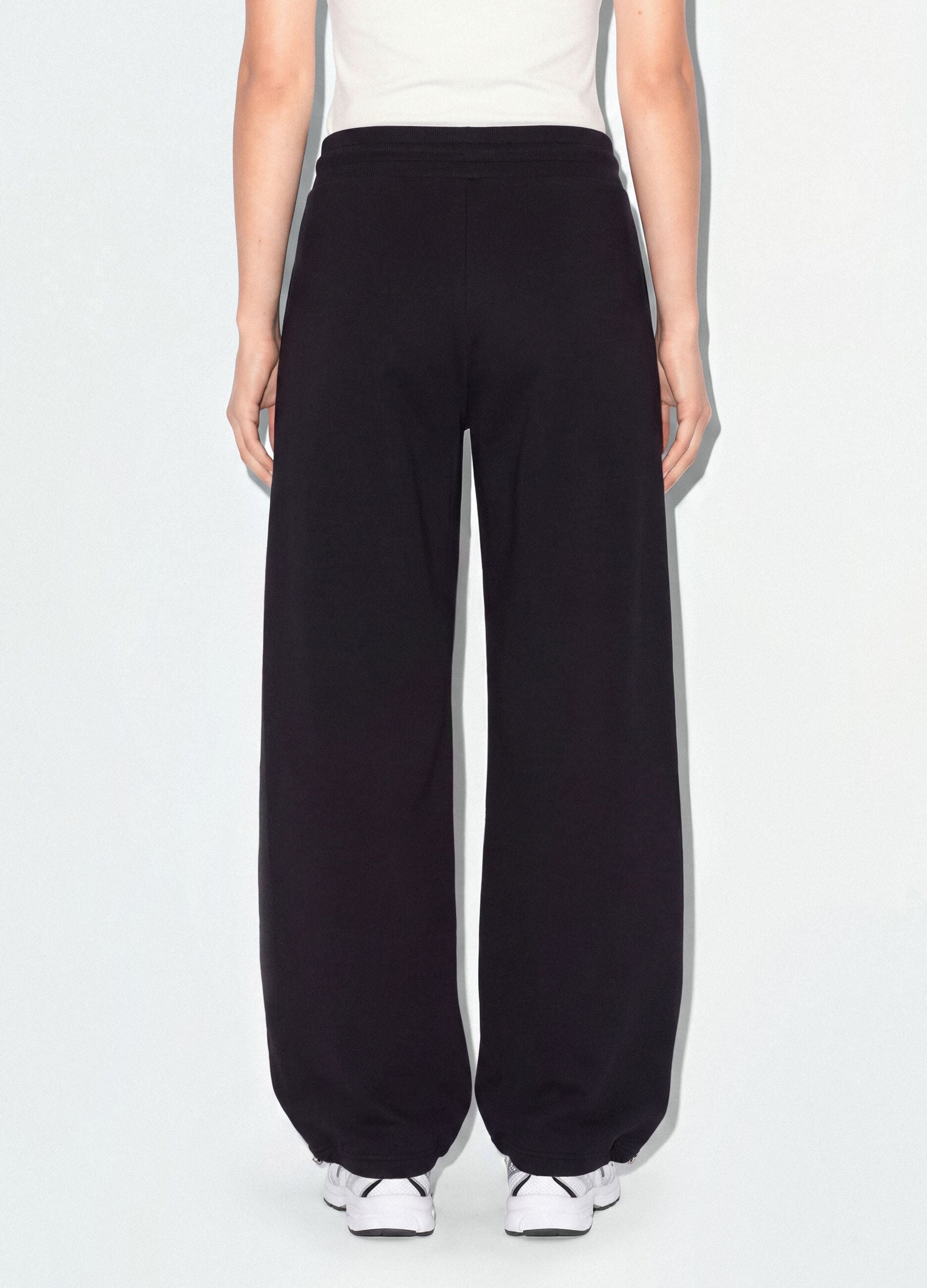 Black cotton-blend baggy-fit jogger trousers