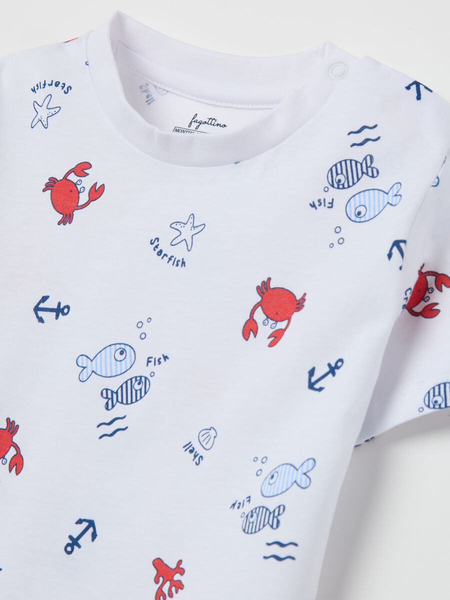 White pyjamas with sea pattern in cotton_3