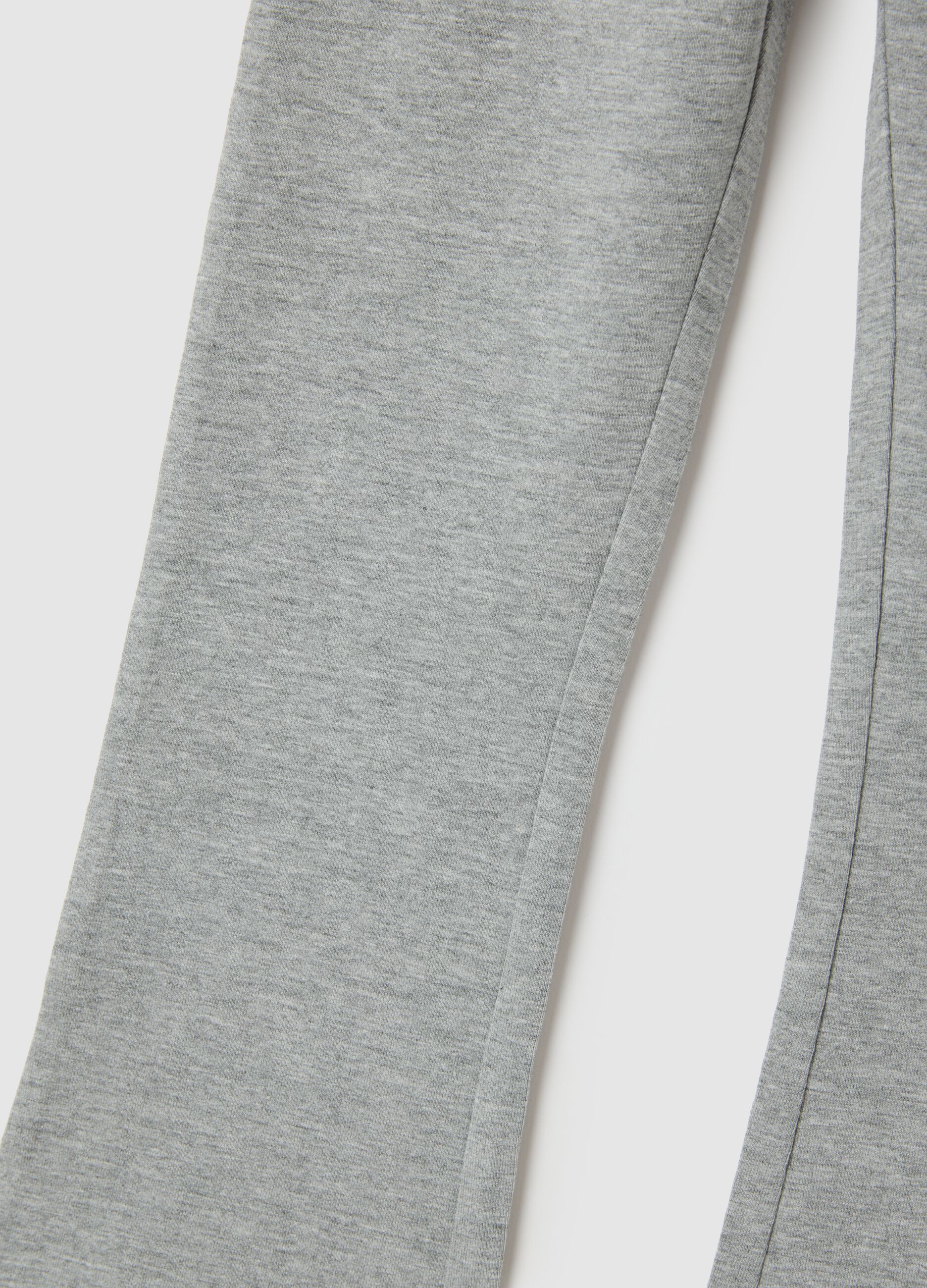Girls' grey cotton blend flare trousers